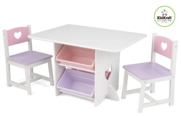 Kidkraft - Kindertafel en 2 kinderstoelen met hartjes bild